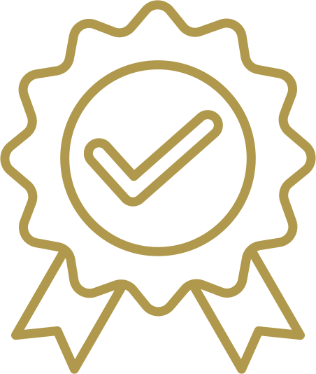 Sello de calidad dorado